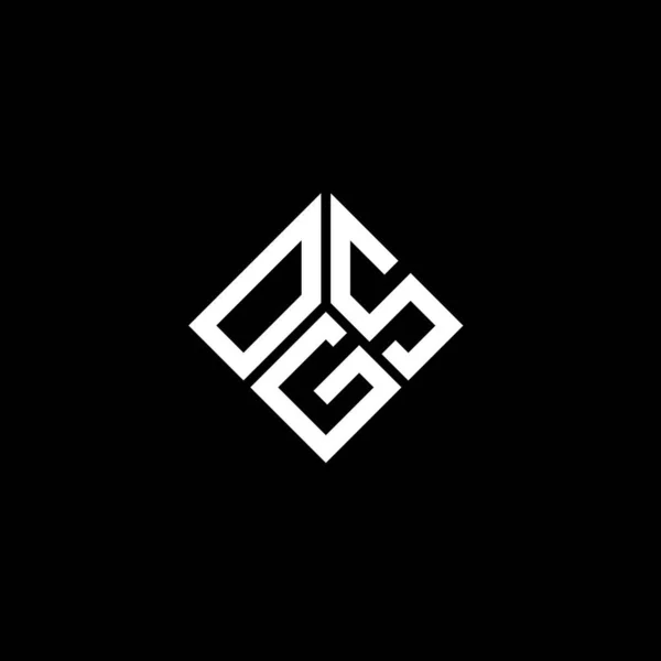 Ogs Design Logotipo Carta Fundo Preto Ogs Iniciais Criativas Conceito — Vetor de Stock