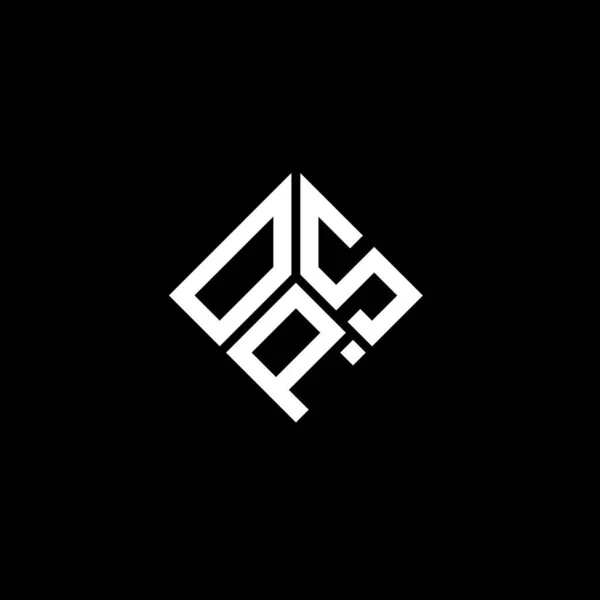 Ops Lettre Logo Design Sur Fond Noir Ops Initiales Créatives — Image vectorielle