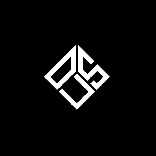 Ous Písmeno Logo Design Černém Pozadí Ous Kreativní Iniciály Koncept — Stockový vektor