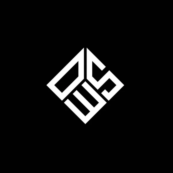 Ows Design Logotipo Carta Fundo Preto Ows Iniciais Criativas Conceito —  Vetores de Stock