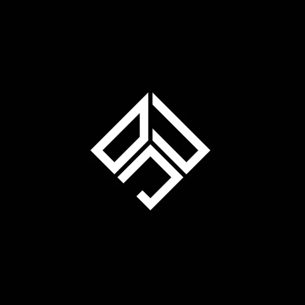 Oju Design Logotipo Carta Fundo Preto Oju Iniciais Criativas Conceito — Vetor de Stock