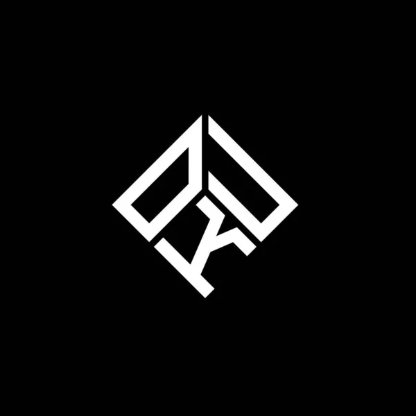 Oku Letter Logo Design Black Background Oku Creative Initials Letter — Stock Vector