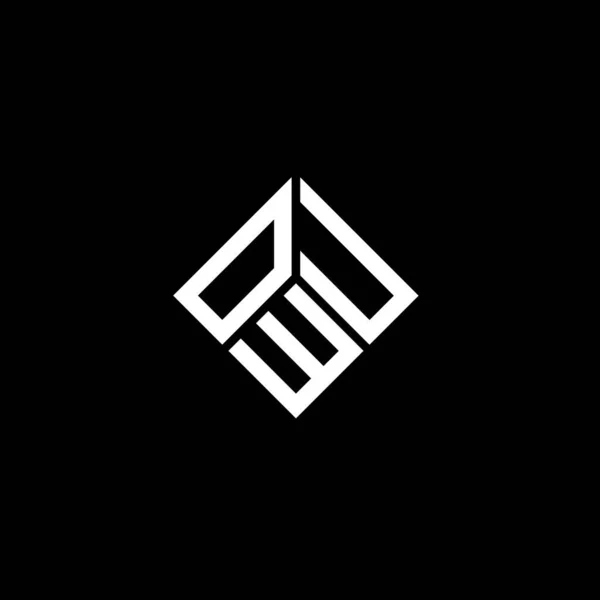 Σχεδιασμός Λογότυπου Owu Μαύρο Φόντο Δημιουργικά Αρχικά Owu Έννοια Λογότυπο — Διανυσματικό Αρχείο