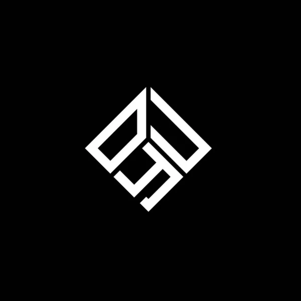 Σχεδιασμός Λογότυπου Γραμμάτων Oyu Μαύρο Φόντο Δημιουργικά Αρχικά Oyu Έννοια — Διανυσματικό Αρχείο