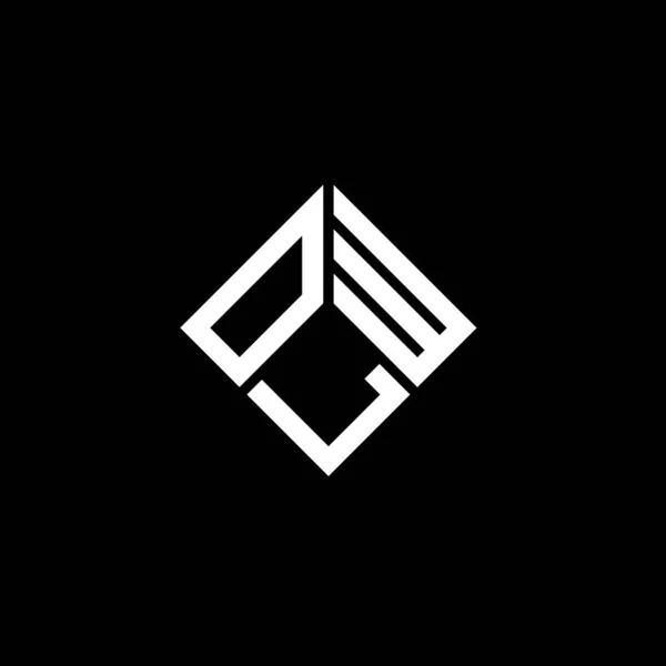 Σχεδιασμός Λογότυπου Γραμμάτων Olw Μαύρο Φόντο Δημιουργικά Αρχικά Του Olw — Διανυσματικό Αρχείο