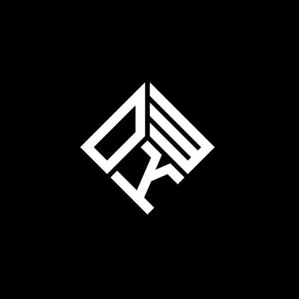 Siyah Arka Planda Okw Harf Logosu Tasarımı Okw Yaratıcı Harflerin — Stok Vektör