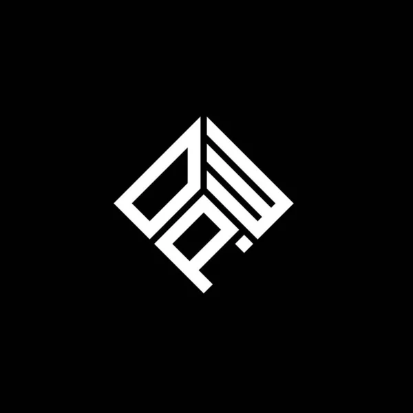 Opw Carta Logotipo Design Fundo Preto Opw Iniciais Criativas Conceito — Vetor de Stock