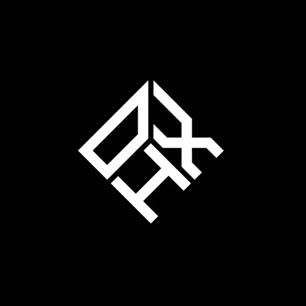 Diseño Del Logotipo Letra Ohx Sobre Fondo Negro Ohx Iniciales — Vector de stock