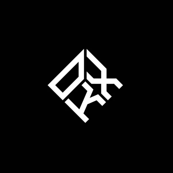 Siyah Arka Planda Okx Harf Logosu Tasarımı Tamam Yaratıcı Harflerin — Stok Vektör