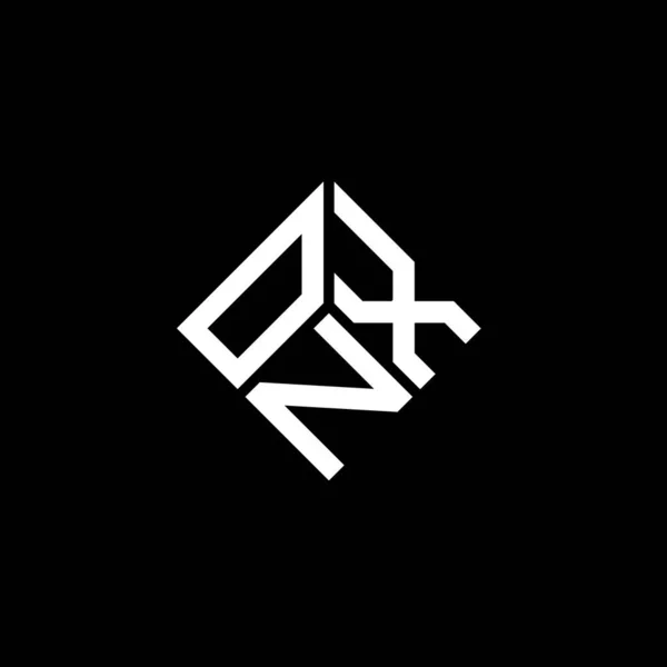 Onx Lettre Logo Design Sur Fond Noir Onx Initiales Créatives — Image vectorielle