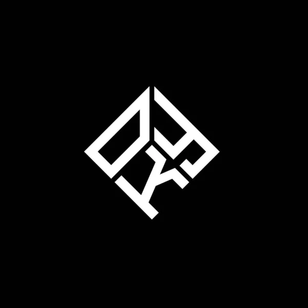 Дизайн Логотипа Буквы Oky Черном Фоне Концепция Логотипа Инициалами Oky — стоковый вектор