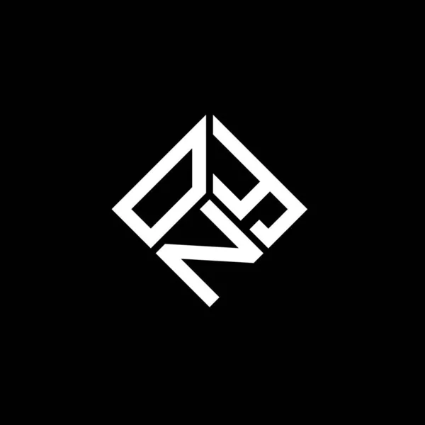 Ony Lettre Logo Design Sur Fond Noir Uniquement Initiales Créatives — Image vectorielle