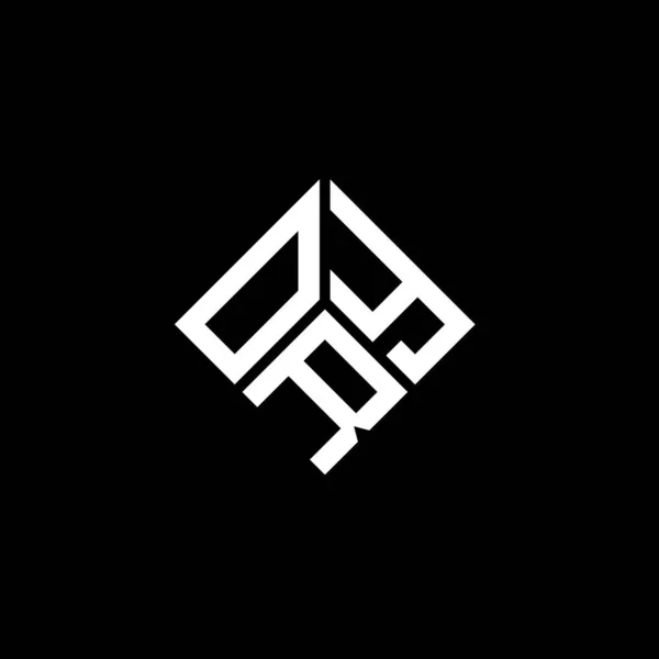 Diseño Del Logotipo Carta Ory Sobre Fondo Negro Ory Iniciales — Archivo Imágenes Vectoriales
