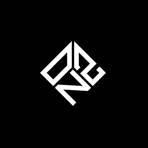 Onz Bokstav Logotyp Design Svart Bakgrund Onz Kreativa Initialer Brev — Stock vektor