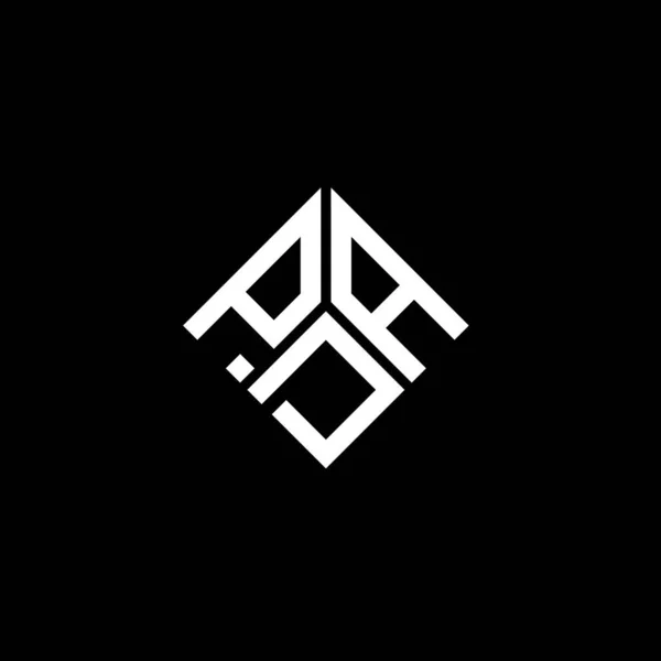 Pda Logo Ontwerp Zwarte Achtergrond Pda Creatieve Initialen Letter Logo — Stockvector