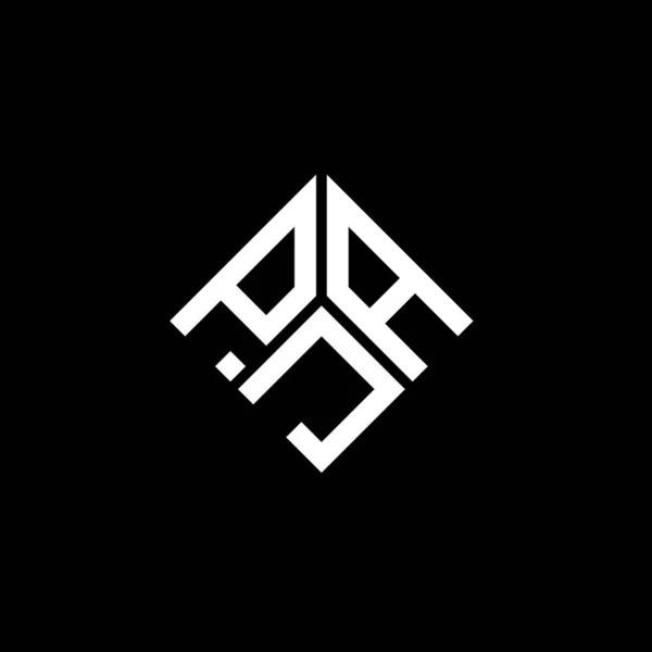 Diseño Del Logotipo Letra Pja Sobre Fondo Negro Pja Iniciales — Vector de stock