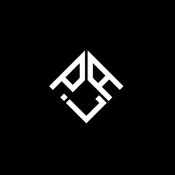 Diseño Del Logotipo Letra Pla Sobre Fondo Negro Pla Iniciales — Archivo Imágenes Vectoriales