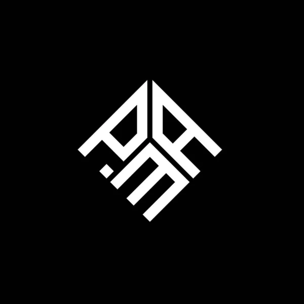 Siyah Arka Planda Pma Harfi Logo Tasarımı Pma Yaratıcı Harflerin — Stok Vektör