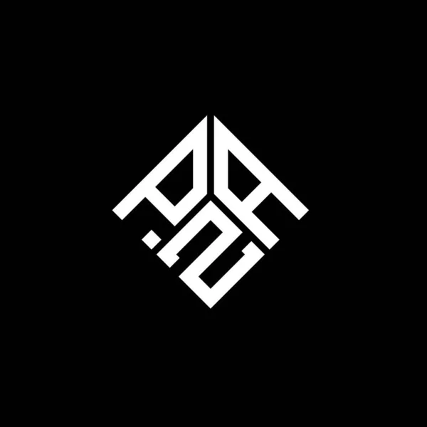 Projekt Logo Litery Pza Czarnym Tle Pomysł Logo Kreatywnych Inicjałów — Wektor stockowy