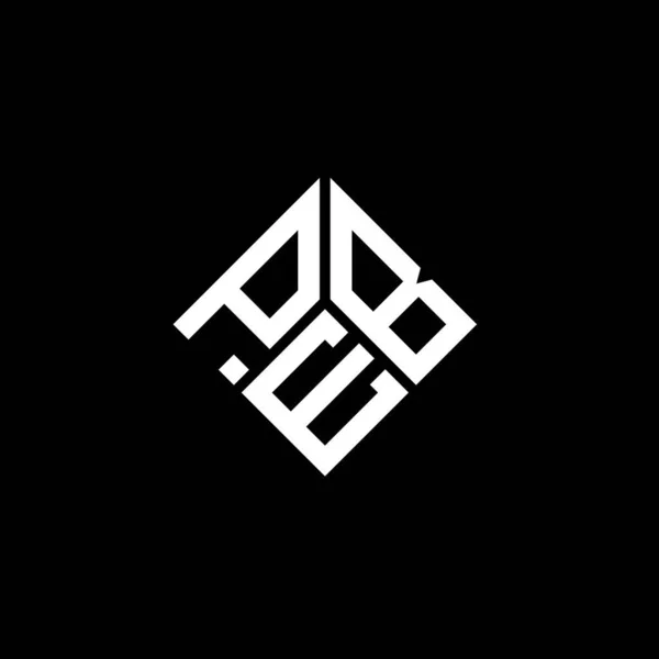 Projekt Logo Litery Peb Czarnym Tle Inicjały Twórcze Peb Koncepcja — Wektor stockowy