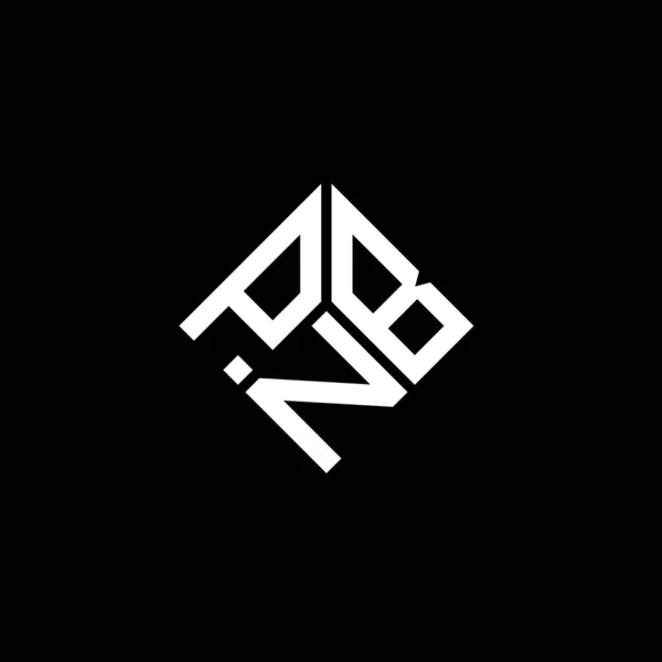Diseño Del Logotipo Letra Pnb Sobre Fondo Negro Pnb Iniciales — Vector de stock