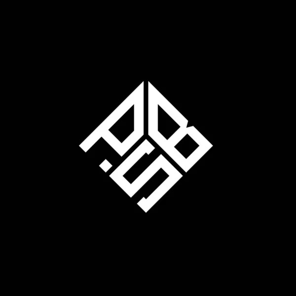 黒の背景にPsb文字のロゴデザイン Psbクリエイティブイニシャルレターロゴコンセプト Psbレターデザイン — ストックベクタ