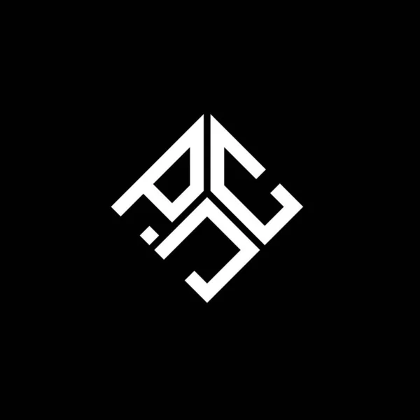 Diseño Del Logotipo Letra Pjc Sobre Fondo Negro Pjc Iniciales — Vector de stock