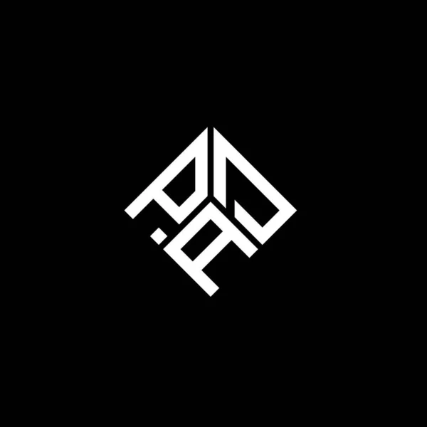 Pad Lettre Logo Design Sur Fond Noir Pad Initiales Créatives — Image vectorielle