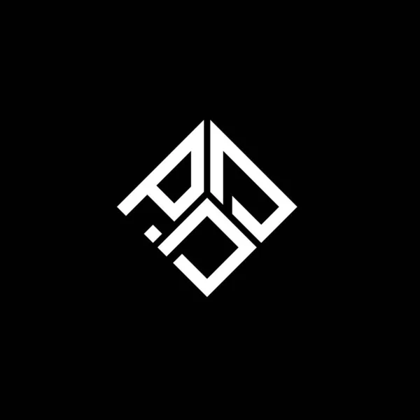 Siyah Arkaplanda Pdd Harfi Logo Tasarımı Pdd Yaratıcı Harflerin Baş — Stok Vektör