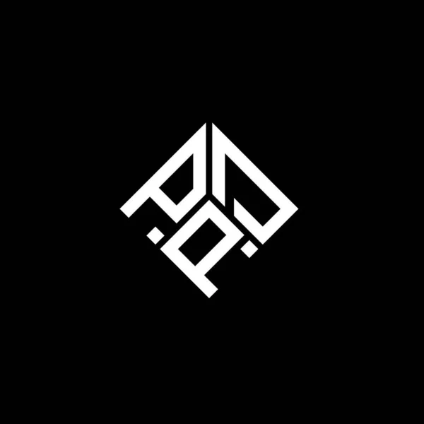 Ppd Lettre Logo Design Sur Fond Noir Ppd Initiales Créatives — Image vectorielle