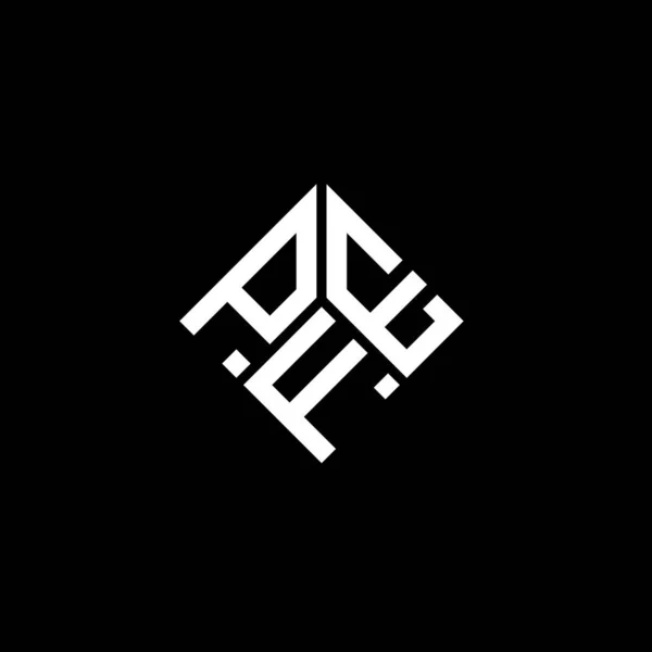Pfe Logo Zwarte Achtergrond Pfe Creatieve Initialen Letterlogo Concept Ontwerp — Stockvector