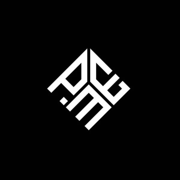 Siyah Arka Planda Pme Harfi Logo Tasarımı Pme Yaratıcı Harflerin — Stok Vektör