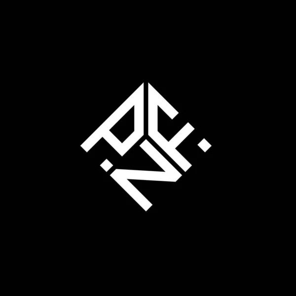 Diseño Del Logotipo Letra Pnf Sobre Fondo Negro Pnf Iniciales — Archivo Imágenes Vectoriales