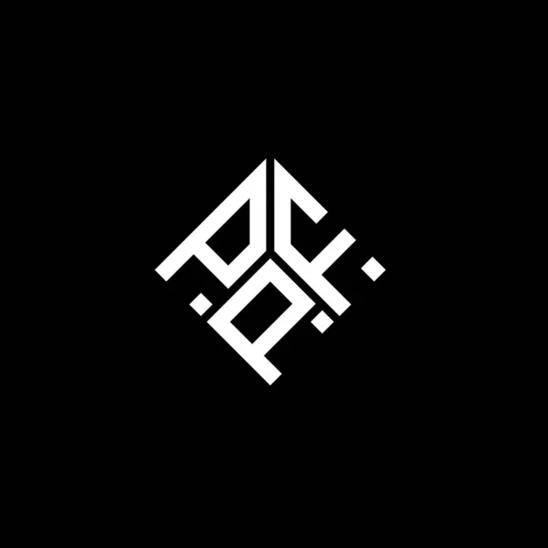Ppf Logo Ontwerp Zwarte Achtergrond Ppf Creatieve Initialen Letter Logo — Stockvector