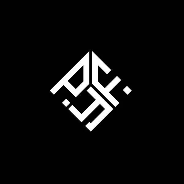Pyf Brev Logotyp Design Svart Bakgrund Pyf Kreativa Initialer Brev — Stock vektor