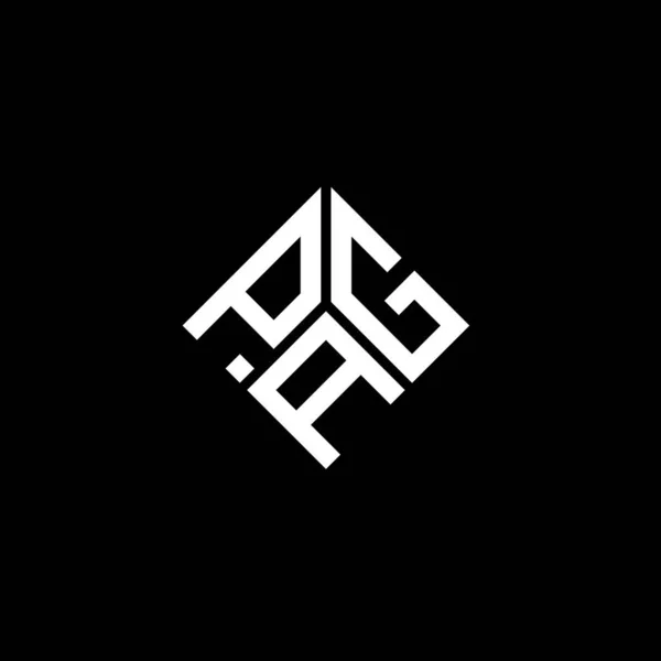 Σχεδιασμός Λογότυπου Επιστολής Pag Μαύρο Φόντο Δημιουργικά Αρχικά Pag Έννοια — Διανυσματικό Αρχείο