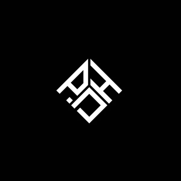 Projekt Logo Litery Pdh Czarnym Tle Koncepcja Logo Kreatywnych Inicjałów — Wektor stockowy
