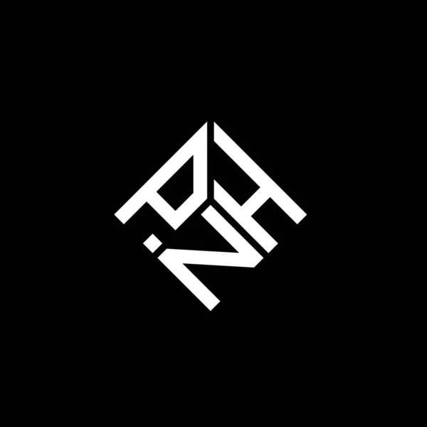 Desenho Logotipo Carta Pnh Fundo Preto Pnh Iniciais Criativas Conceito — Vetor de Stock