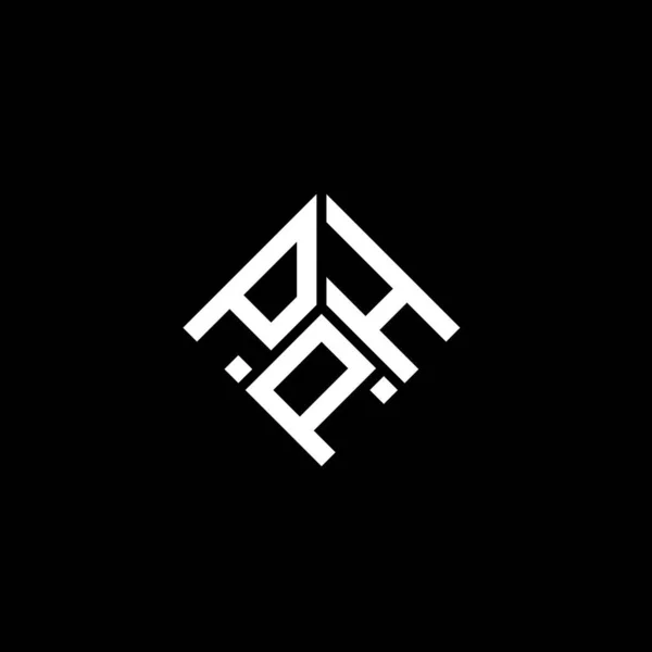 Diseño Del Logotipo Letra Pph Sobre Fondo Negro Pph Iniciales — Vector de stock