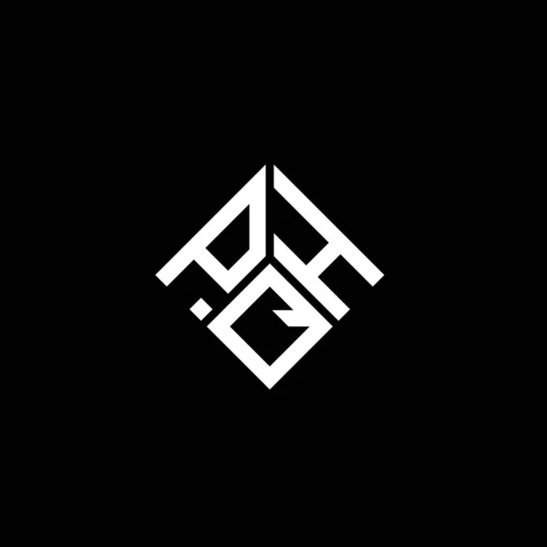 黒の背景にPqhの手紙のロゴデザイン Pqhクリエイティブイニシャルレターロゴコンセプト Pqhレターデザイン — ストックベクタ