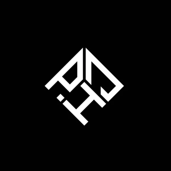 Σχεδιασμός Λογότυπου Γράμματος Phj Μαύρο Φόντο Phj Δημιουργική Αρχικά Γράμμα — Διανυσματικό Αρχείο