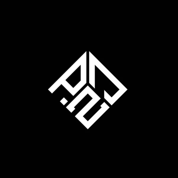 Diseño Del Logotipo Letra Pzj Sobre Fondo Negro Pzj Iniciales — Archivo Imágenes Vectoriales