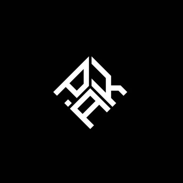 Σχεδιασμός Λογότυπου Γράμματα Pak Μαύρο Φόντο Σχέδιο Λογοτύπου Δημιουργικά Αρχικά — Διανυσματικό Αρχείο
