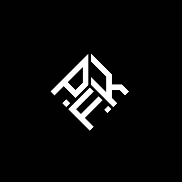 Diseño Del Logotipo Letra Pfk Sobre Fondo Negro Pfk Iniciales — Archivo Imágenes Vectoriales