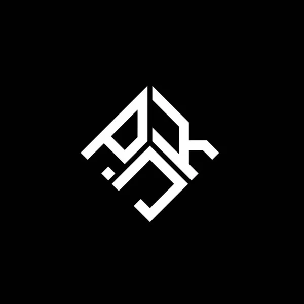 Siyah Arka Planda Pjk Harf Logosu Tasarımı Pjk Yaratıcı Harflerin — Stok Vektör