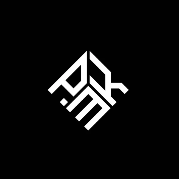 Siyah Arka Planda Pmk Harf Logosu Tasarımı Pmk Yaratıcı Harflerin — Stok Vektör