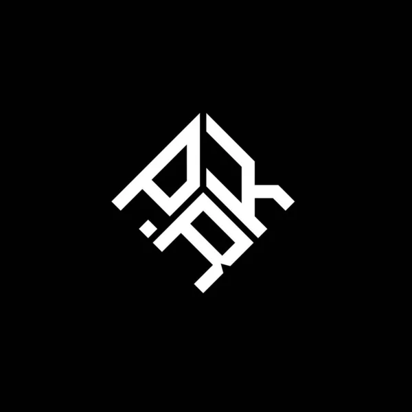 Siyah Arkaplanda Prk Harf Logosu Tasarımı Prk Yaratıcı Harflerin Baş — Stok Vektör