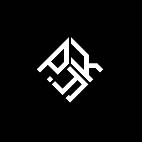 Pyk Buchstabe Logo Design Auf Schwarzem Hintergrund Pyk Kreative Initialen — Stockvektor