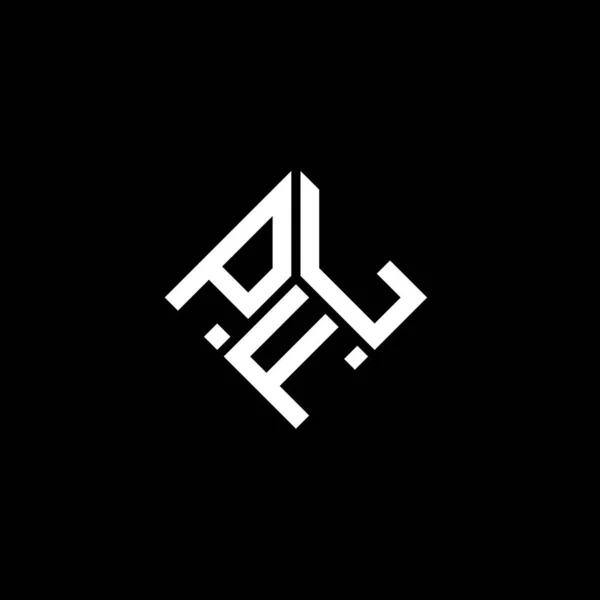 Diseño Del Logotipo Letra Pfl Sobre Fondo Negro Pfl Iniciales — Archivo Imágenes Vectoriales
