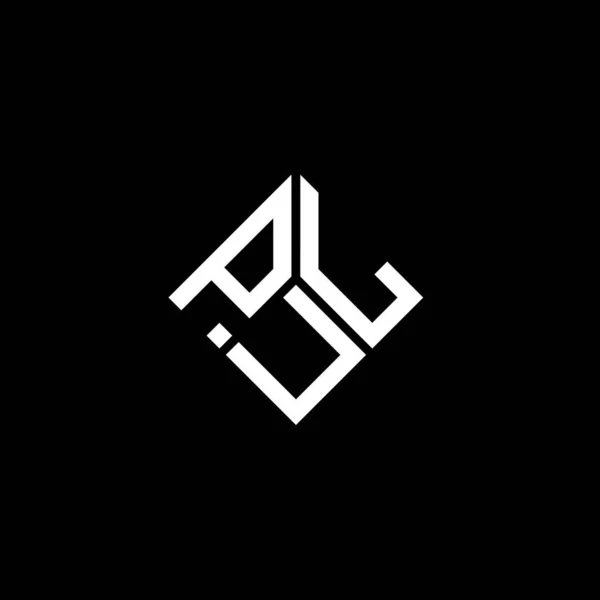 Diseño Del Logotipo Letra Pul Sobre Fondo Negro Pul Iniciales — Archivo Imágenes Vectoriales